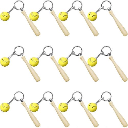 Porte-Clés De Softball Mini Chauve-Souris En Bois Porte-Clés De Softball Porte-Clés De Softball Pour Les Filles Équipe Softball Sports Party