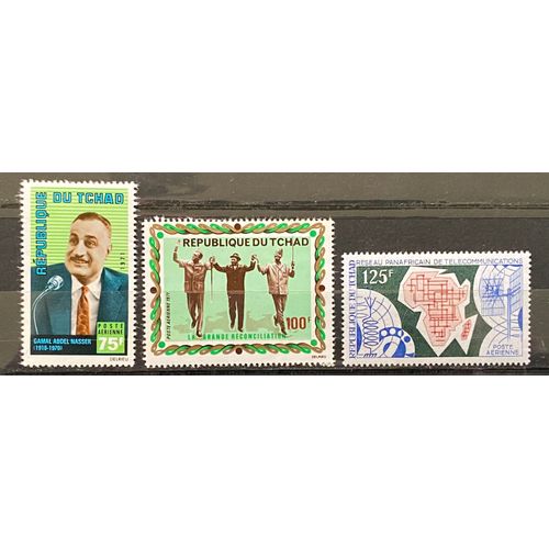 Lot De 3 Timbres Neufs** Tchad 1971 Y&t N° Pa 84 À 86