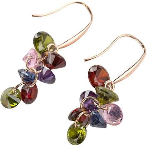 Multicolore Cristal Raisin Femmes Couleur Or Pendentif Jolie Pierre Naturelle Cubique Zircone Goutte Boucles D¿Oreilles Pour Les Femmes Habiles Et Professionnelles