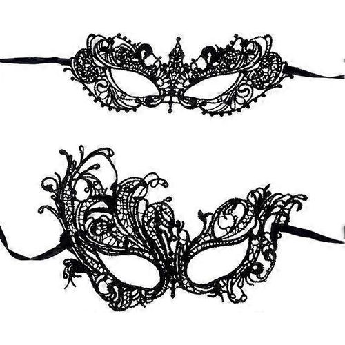 2pcs Mystérieux Amusant Masques En Dentelle Pour Les Bals De Mascarade, Fête De L¿Hallowmas, Séance Photo