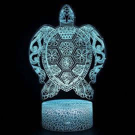 Océan Tortue De Mer Cadeau, Illusion 3d Tortue Veilleuse Lampe Pour Chambre D¿Enfant, Multi Couleur Changeant Avec Télécommande De Synchronisation, Décor De Chambre Tortue De Mer