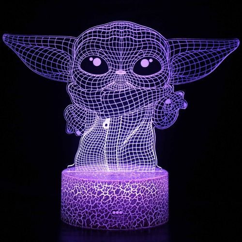 Star Wars 3d Night Lightbaby Yoda Led Lampe Avec Télécommande Et Smart Touch, Led Lampe De Bureau Yoda Star Wars Lampe Pour Décor De Chambre Garçons Filles Anniversaire C