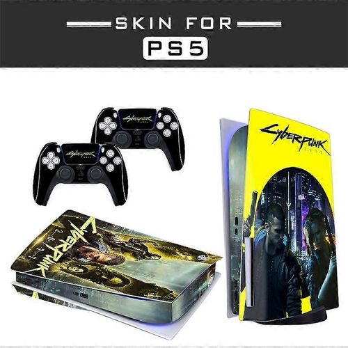 Peau Adhésive - Compatible Pour Housse Ps5 Pour Personnaliser La Console - Film Vinyle Amovible - Qualité Hd Satinée Mate (Disk,Cyberpunk2077)