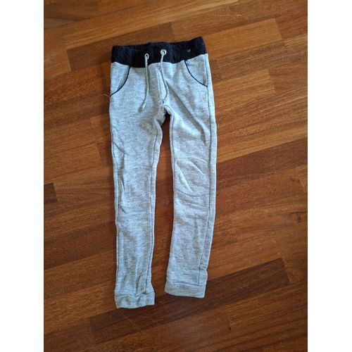 Bas De Jogging Fille, Taille 8 Ans, Marque Lulu Castagnette, Gris Et Blanc, En Très Bon État
