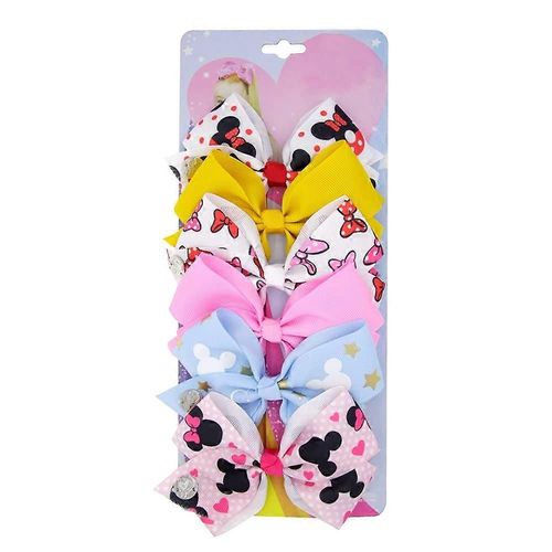6pcs Siwa Hair Bows For Girls 5 Inches Unicorn Grosgrain Ribbon Hair Barrettes Accessories Deal Gift For Toddler Girls' Birthday Children's Day, Hallo