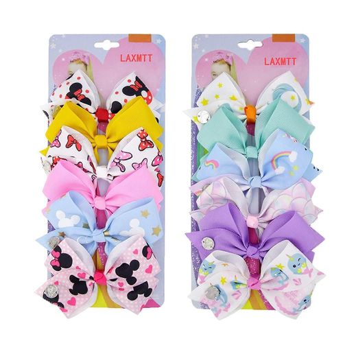 12pcs Siwa Hair Bows For Girls 5 Inches Unicorn Grosgrain Ribbon Hair Barrettes Accessories Deal Gift For Toddler Girls' Birthday Children's Day, Hall