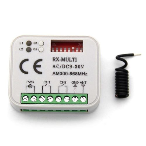Porte de garage sans fil universelle à 2 canaux 433 Mhz Dc12V 24V Code fixe Code roulant Contrôle du récepteur