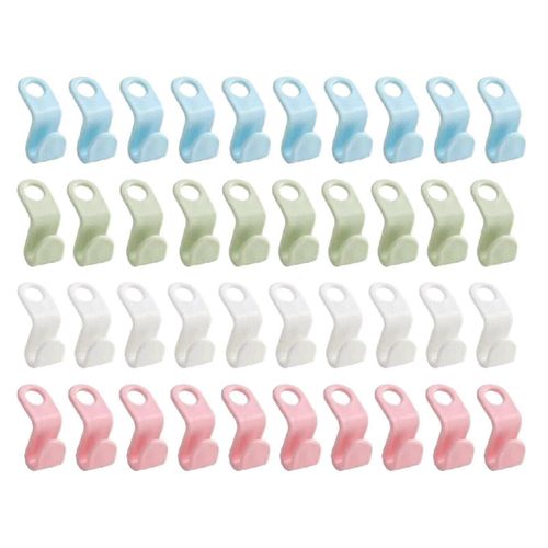 40 Pcs Vêtements Cintre Connecteur Crochets Placard Cintres Organisateur Clip peu encombrant