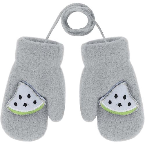 Enfant En Bas Âge Gants Tricotés Courts Hiver Épais Polaire Doublure Mitaines Pour 1-3 Ans