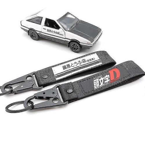 Porte-Clés Étiquettes Initial D Fujiwara Tofu Shop Nylon Clés Porte-Clés Auto Key Steel Spring Clip Longyard Accessoires De Moto