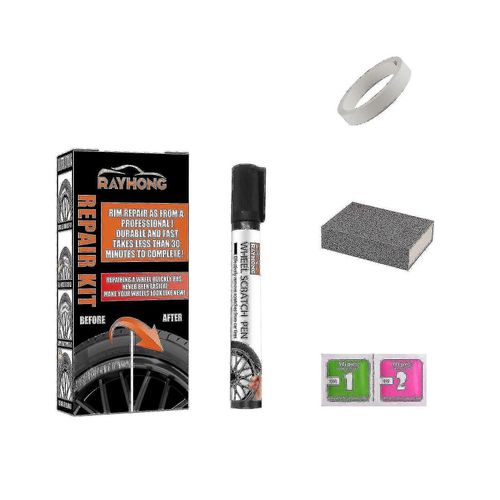 Peinture de jante Couleurs universelles Kit de réparation de roue, Peinture de roue noire, Peinture de jante noire, Kit de réparation de jante