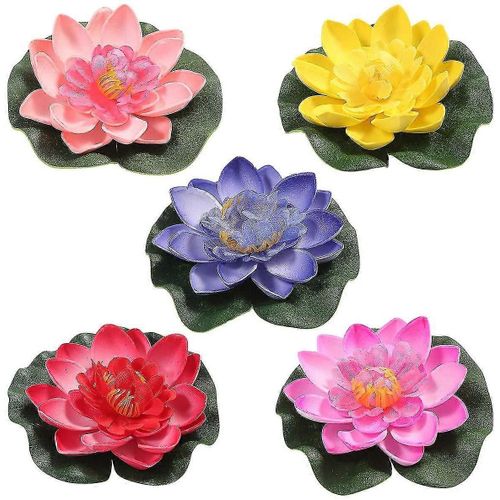5pcs Artificial Water Lily Floating Lotus Flower Pond Home Wedding Décor 10cm