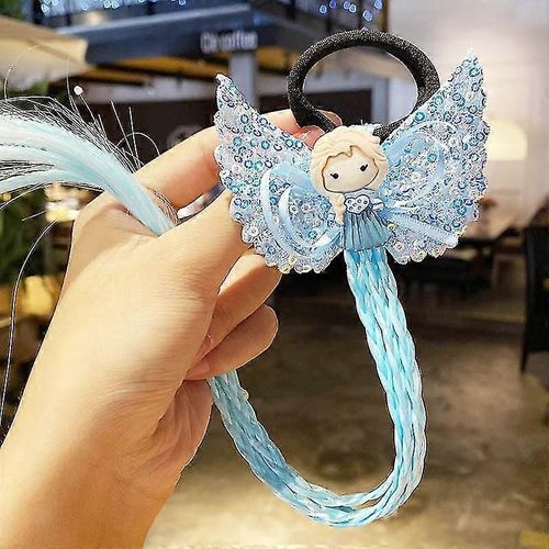 2021 Nouvelles Filles Mignonnes Cartoon Bow Butterfly Colorful Braid Bandeau Enfants Ponytail Holder Rubber Bands Mode Hair Accessories