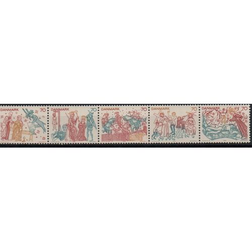 Danemark Timbres Scènes Du Moyen-Âge 1973