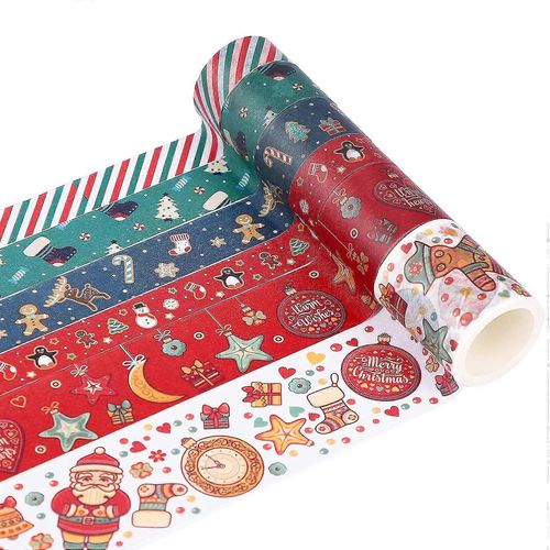 Noël Washi Tape Set 6 Rolls Noël Décoration de Noël Washi Making Tapes Diy Adhésif Table Cadeau Pour Noël Décorations