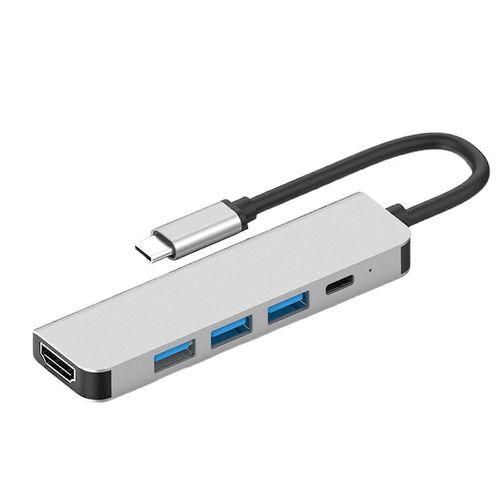 Adaptateur USB 3.0 5-en-1 4k haute vitesse Type-c vers Hdmi compatible Hub pour ordinateur - SNNGV