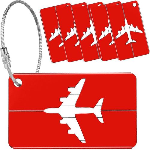 Bagages Tags Valise, Pack de 6 Bagages Étiquettes Valise en aluminium Étiquettes Cadeau - SNNGV