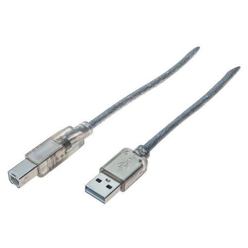 exertis Connect - Câble USB - USB (M) pour USB type B (M) - USB 2.0 - 1.8 m - transparent