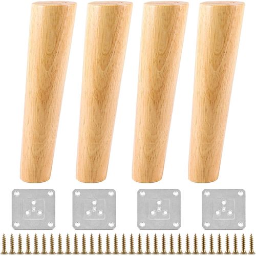 Lot De 4 Pied De Meuble Bois 20 Cm, Pied De Table Bois, Pied Meuble Pour Lit Armoire Tables Et Chaises