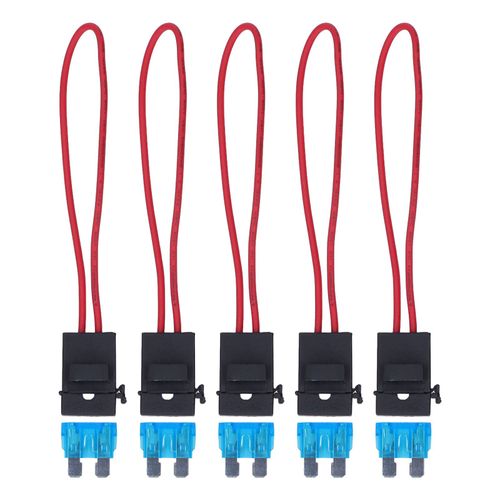 Jeu de porte-fusibles à lame automobile, 5 paquets, avec fusible 15A, porte-fusible en ligne étanche 14AWG 30A