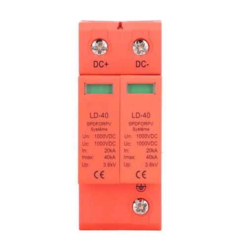 Dispositif de protection contre les surtensions 1000V DC 20-40KA 2P PC Protection de tension PV photovoltaïque protecteur de parafoudre