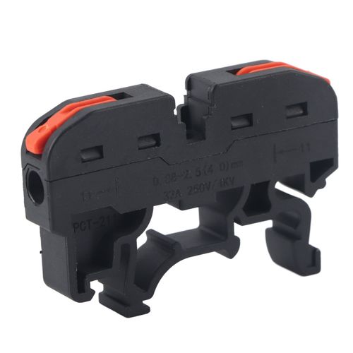 Connecteur de fil de Type Rail PCT-211, 10 pièces, 0.2-4mm, bornier de câblage rapide à pression (noir)