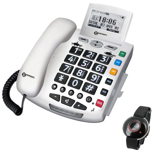 Geemarc Serenities - Téléphone filaire avec ID d'appelant/appel en instance