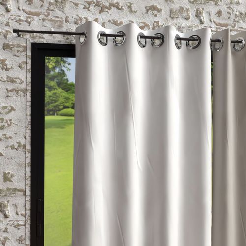 Rideau À Oeillets En Microfibre Lavée 135x250 Boheme Blanc, Par Soleil D'ocre