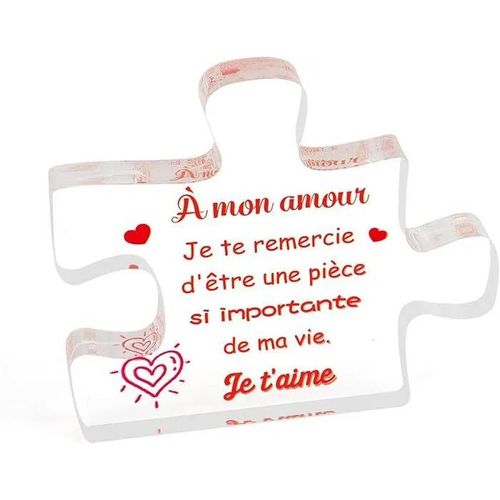 Saint Valentin Couple Acrylique Puzzle Cadeaux Saint Valentin Idee Cadeau Couple Cadeau pour Son Copain Ca COFFRET CADEAU BIEN-ETRE