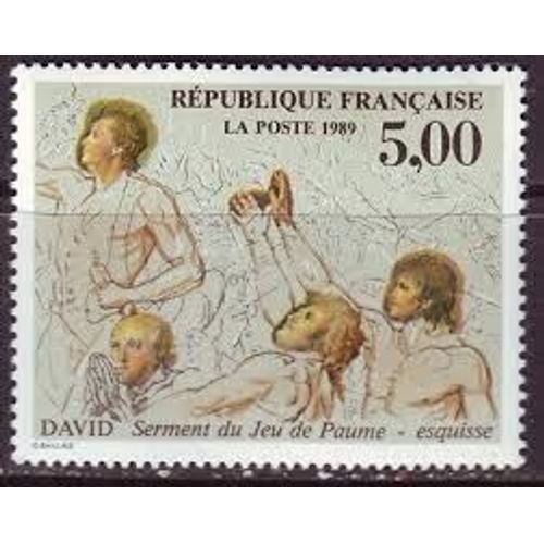 Art : Bicentenaire De La Révolution Et De La Déclaration Des Droits De L'homme Et Du Citoyen Par David Année 1989 N° 2591 Yvert Et Tellier Luxe
