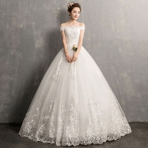 Light Mori One Shoulder Wedding Dress Floral Bridal Summer High Waist Fashion Large Size