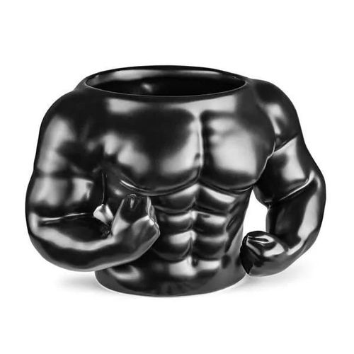 Mug Buste Musclé Homme Noir Tasse Originale Musculation
