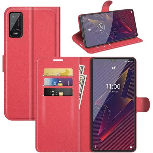 Coque Pour Wiko Power U10 / U20, Antichoc Portefeuille Etui Housse En Cuir A Rabat Flip Cover Case Avec Silicone Bumper, Porte Carte, Bequille, Boucle Magnetique Pour Wiko Power U10, Rouge