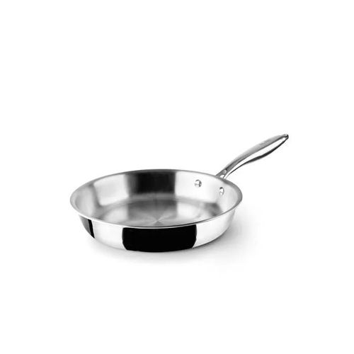 Ibili - 652928 - Poêle Triple Couche Naturelle, 28 Cm, Acier Inoxydable, Convient Pour Induction, Sans Antiadhésif, Argent