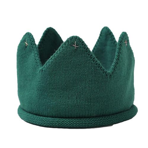 Bébé Enfants Filles Chaud Hiver Tricoté Chapeau Couronne Tricot Bandeau (Bleu)
