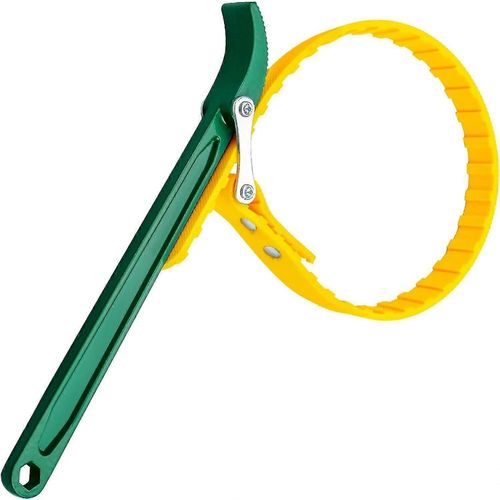 Clé à sangle réglable, clé à filtre à huile, clé à sangle filtrante multifonctionnelle 22,5 cm outil de retrait de poignée pour les mécaniciens et les plombiers