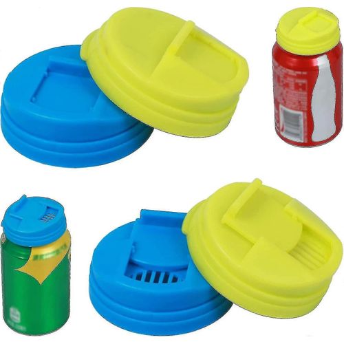 Nouveau paquet de 4 couvertures de canettes de soda Capsules de bière Couvercle étanche Type de presse Splash Cap pour eau gazeuse ou boisson gazeuse
