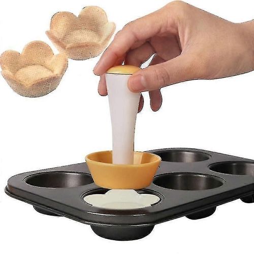 Pâte Plastique Tamper Tart Shell Moules Tart Cutter Fleur/Pâte Ronde Cookie Cutter Set Cupcake