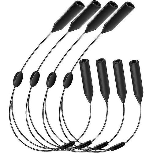 Bracelet De Lunettes Réglable Avec 2 Trous 8 Pack, Universal Fit Sports Eyewear Retainer Lunettes De Soleil Sangles, Unisexe Sécurité Eyeglass String Holder Pour Enfants Adu