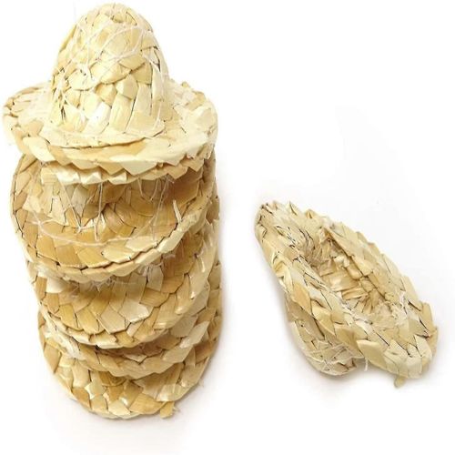 24 Pièces Set Poupée Mini Chapeau De Paille Tricoter À La Main Chapeau De Paille Mini Chapeau Naturel Poupée Chapeau De Paille Maison De Poupée