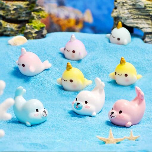 Lot de 48 mini figurines de licorne lumineuses en résine pour jardin, bonsaï, maison de poupée, décoration de paysage (6 couleurs Lot de 48 mini figurines de licorne lumineuses en résine pour jardin, bonsaï, maison de poupée, décoration de paysage (6 couleurs