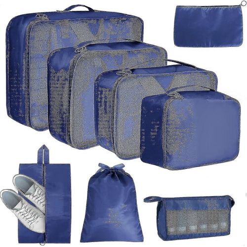 Pack De 8 Organisateurs De Valises - Organisateur De Voyage - Cubes De Rangement - Avec Trousse De Maquillage - Sac À Chaussures Imperméable - Essentiels De Voyage