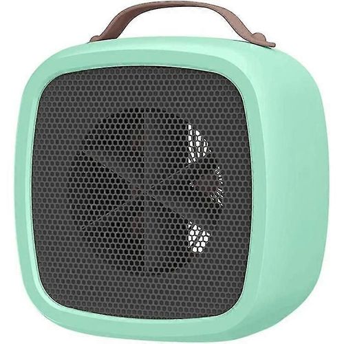 Radiateur soufflant Petit radiateur électrique portable, radiateur soufflant de salle de bain Mini radiateur soufflant en céramique Chauffage d¿appoint pour chauffage de bureau 400W - 101414cm (vert)