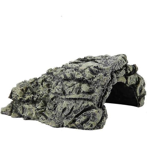 Tortue Plate-Forme Bain De Soleil Aquarium Grotte Cachée Habitat Naturel Roche Résine Île Flottante Pierre Aquarium Décoration Semi-Aquatique Animal Reptile (La