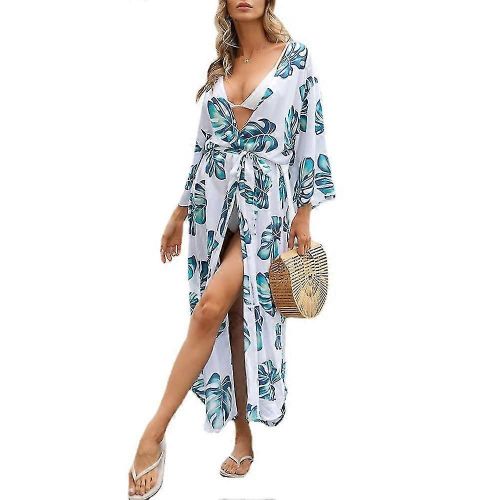 Chemisier De Plage Imprimé, Kimono, Cardigan, Longue Chemise De Protection Solaire