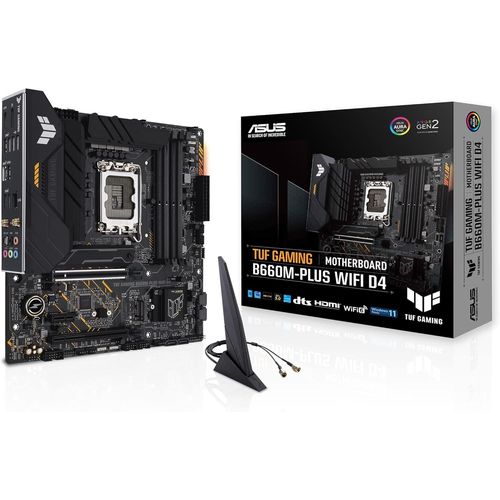 Tuf Gaming B660M-Plus Wifi D4 ¿ Carte Mère Gaming Intel B660 Lga 1700 Matx(10+1 Phases D¿Alimentation Drmos,Intel Wifi 6,Pcie 5.0,2XPcie 4.0 M.2,Aura Sync Rgb)