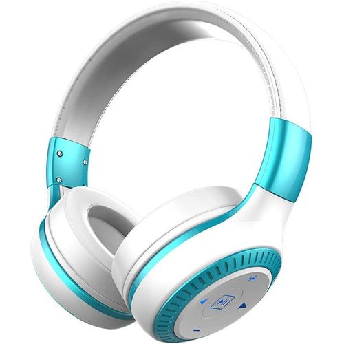 Écouteurs Bluetooth De L'Oreille Sans Fil,Casque De Sport,Hi-Res Audio,Coupes D'Oreille Confortables,Pour Voyage,Bureau À Domicile Pliable,Blue White