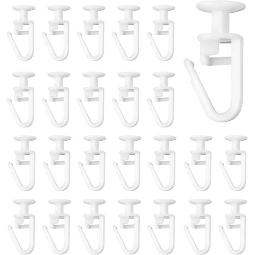 100 Pièces Coulissant Crochet De Rideau Rail Glisseur,Crochets De Rideau Pour Rails,Draperie Rail Curseur Crochet Glisseur Pour Rail Rideau,Crochet De Tringle À Rideau Coulissant Crochet