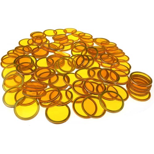 100 Jetons De Loto Avec Anneaux Métalliques-Accessoires De Jeu D'échecs Transparent Pour Les Amateurs De Bingo