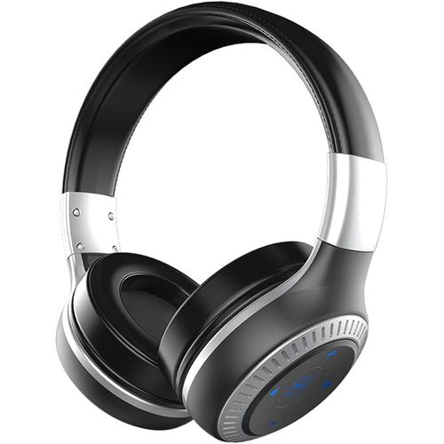 Écouteurs Bluetooth De L'Oreille Sans Fil,Casque De Sport,Hi-Res Audio,Coupes D'Oreille Confortables,Pour Voyage,Bureau À Domicile Pliable,Black Silver